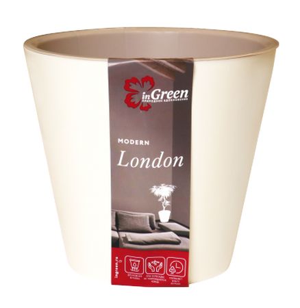 Горшок д/цв. "London"16,0л. d330мм ПЦ6207СЛ (сливочный) с кашпо на колесиках Горшок д/цв. "London"16,0л. d330мм ПЦ6207СЛ (сливочный) с кашпо на колесиках