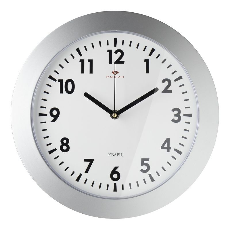Часы настенные 3125-013 "Рубин" (d=31см) серебряный "Классика"