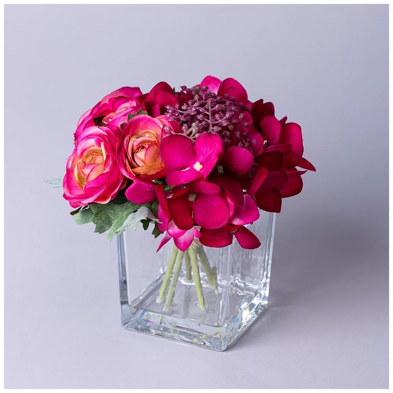 Букет из искусственных цветов 287-550 h=16см (в квадратной вазе)ВД