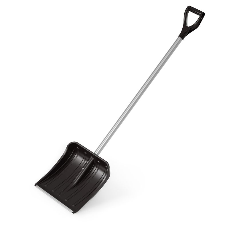 Лопата д/снега 375*375мм. М8814 "Классика" (с наконечником, с черенком )