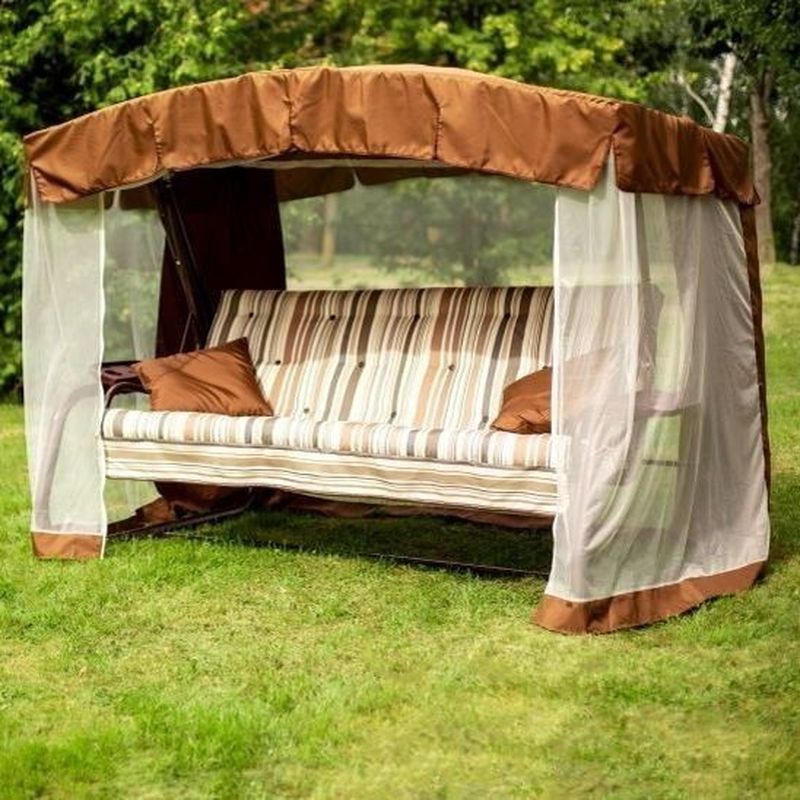 Качель садовая "Саванна" с1004/с1556 (4-х местные, каркас коричн. до 320кг.)