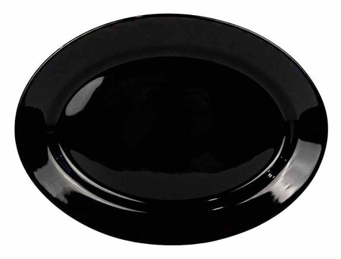 Блюдо 100ч-тб12 черный, овал. d=30см.