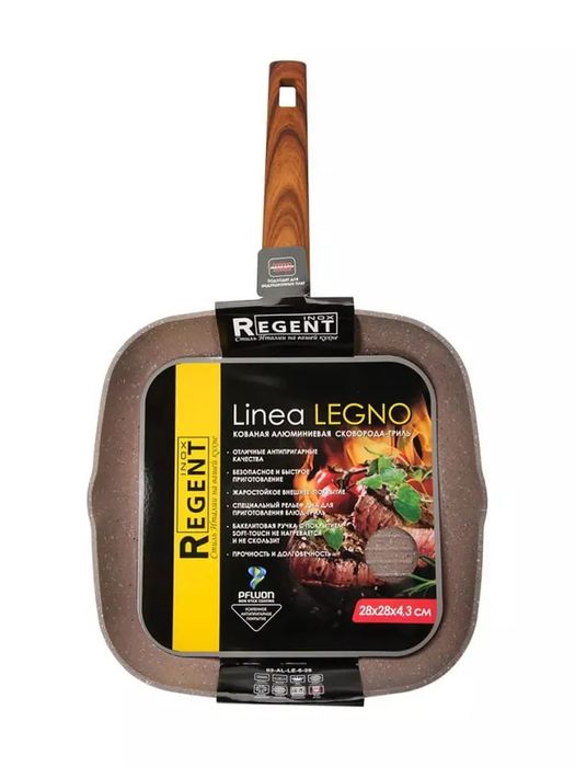 Сковорода-гриль 93-AL-LE-6-28 28*28*4,3см. LEGNO (а/пр. ков.ал.)