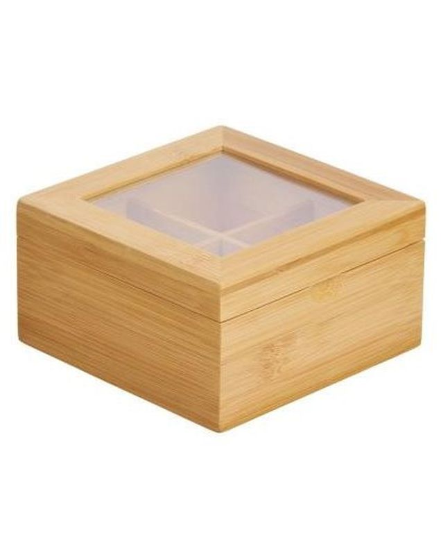 Органайзер д/пакетиков чай/кофе КТ-ОЧ-03 (14*14*7,5см) №3 бамбук