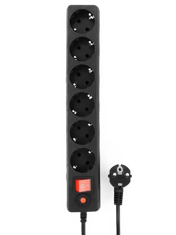 Сетевой фильтр 3м 6роз ПВС3*0,75 (черный) защита от скачков напряжения и перегруза Смоленск