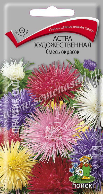 Астра художественная СМЕСЬ ОКРАСОК 0,3гр. (Поиск)