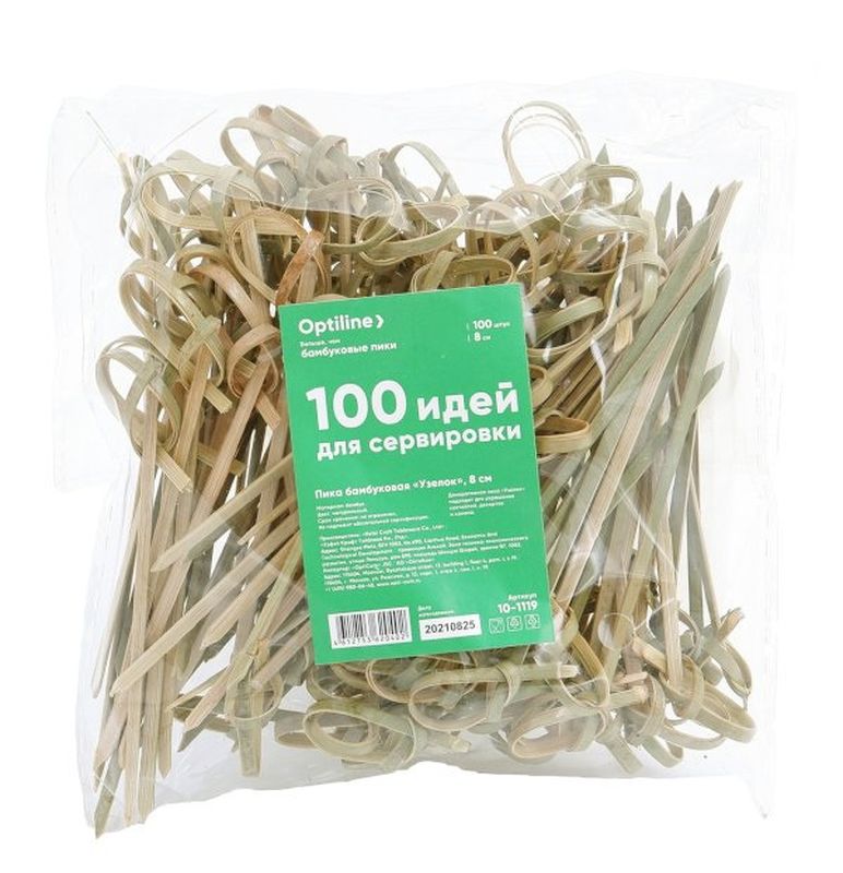 Пика (шпажка) 10-1119 "Узелок" 8,0см. (100шт.) бамбук OPTILINE