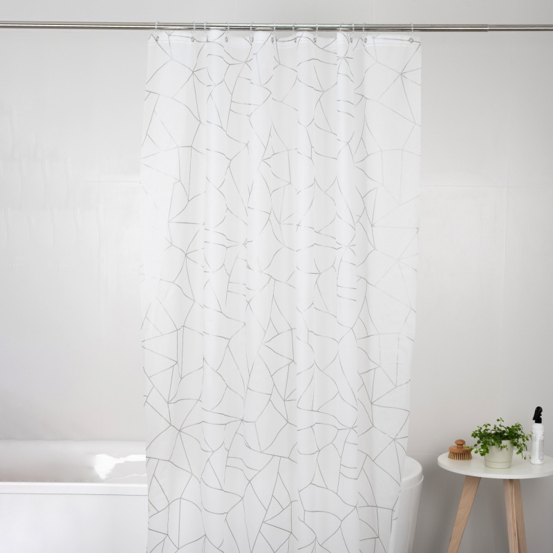 Занавес д/ван.комн. 180*200см. "Silver Glass" FOR-PV15 А