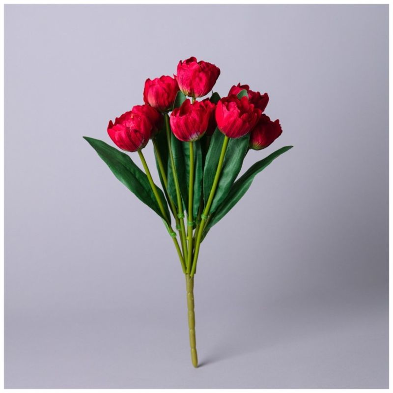 Букет из искуственных 9 тюльпанов 535-338 h=43см (красный) ВД
