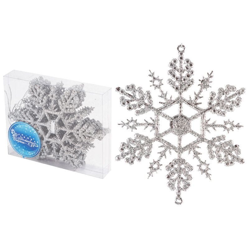 Подвесн.украш. "Снежинки" 005634 (набор 6шт.) Скр