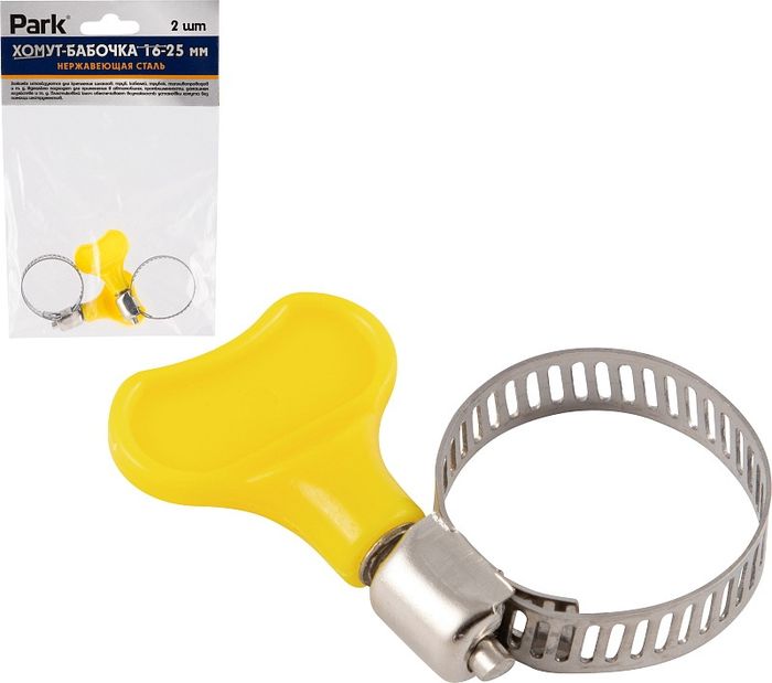 Хомут-бабочка 101193 (2шт) 16-25мм. нерж. Скр.