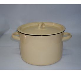 Кастрюля эмал.  7л. 2с18 б\д Чер.