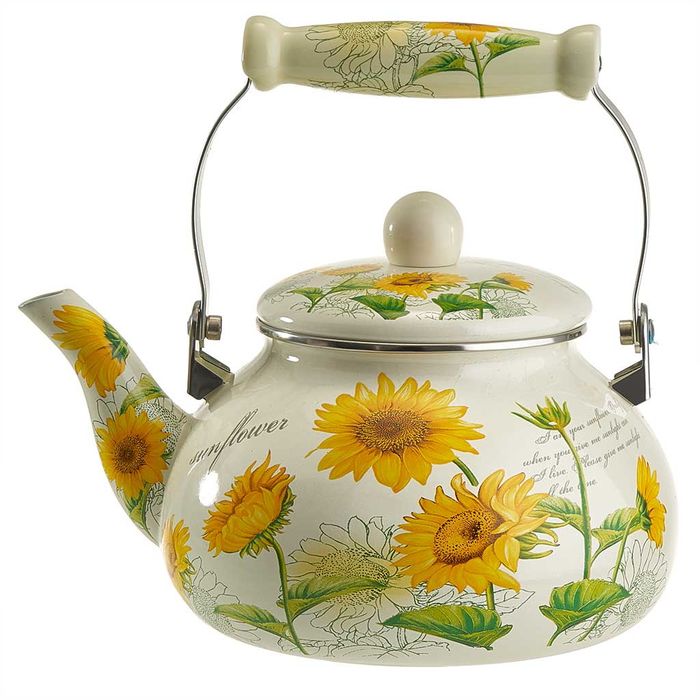 Чайник эмал. EM-1313 "Подсолнухи" 2,5л. Дел.
