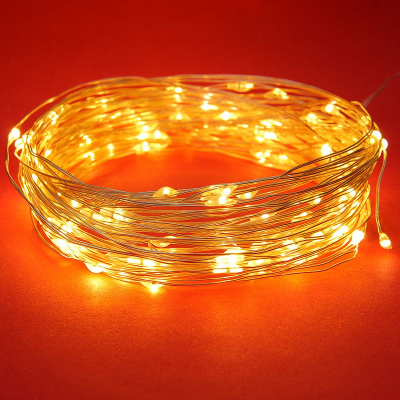 Гирлянда эл. нить  1,0м. 384-332 НИТЬ РОСЫ, 10LED, шампань, пров. серебр. цвет СНОУ БУМ Гирлянда эл. нить  1,0м. 384-332 НИТЬ РОСЫ, 10LED, шампань, пров. серебр. цвет СНОУ БУМ