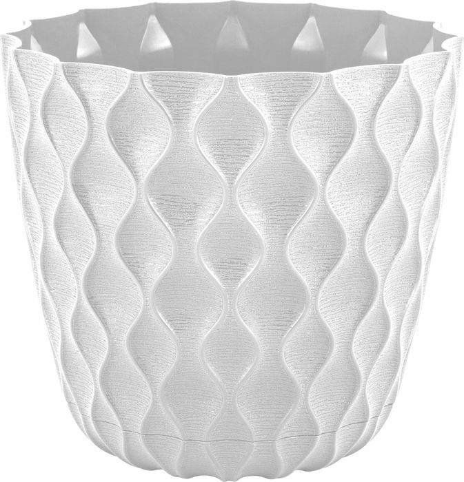 Горшок д/цв. "InGreen Wave"  1,4л, D145мм ПЦ6501БЖ (белоснежный жасмин) с дренажной сеткой и поддоно