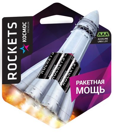 Батарейки Космос LR03 4*BL premium ROCKETS (576шт/уп.)