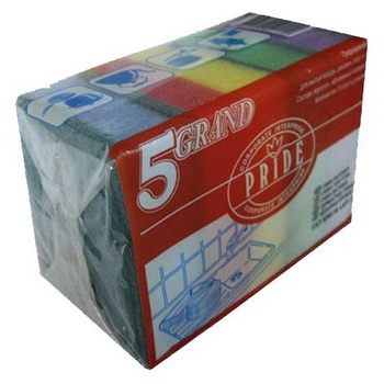 Губка д/посуды "Гранд" 5шт. (с чистящим слоем) гх033 П