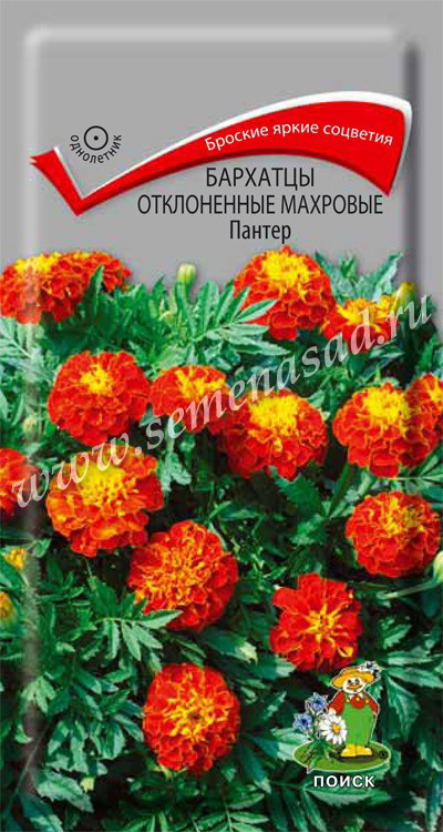 Бархатцы отклоненные махровые ПАНТЕР 0,2гр. (Поиск)