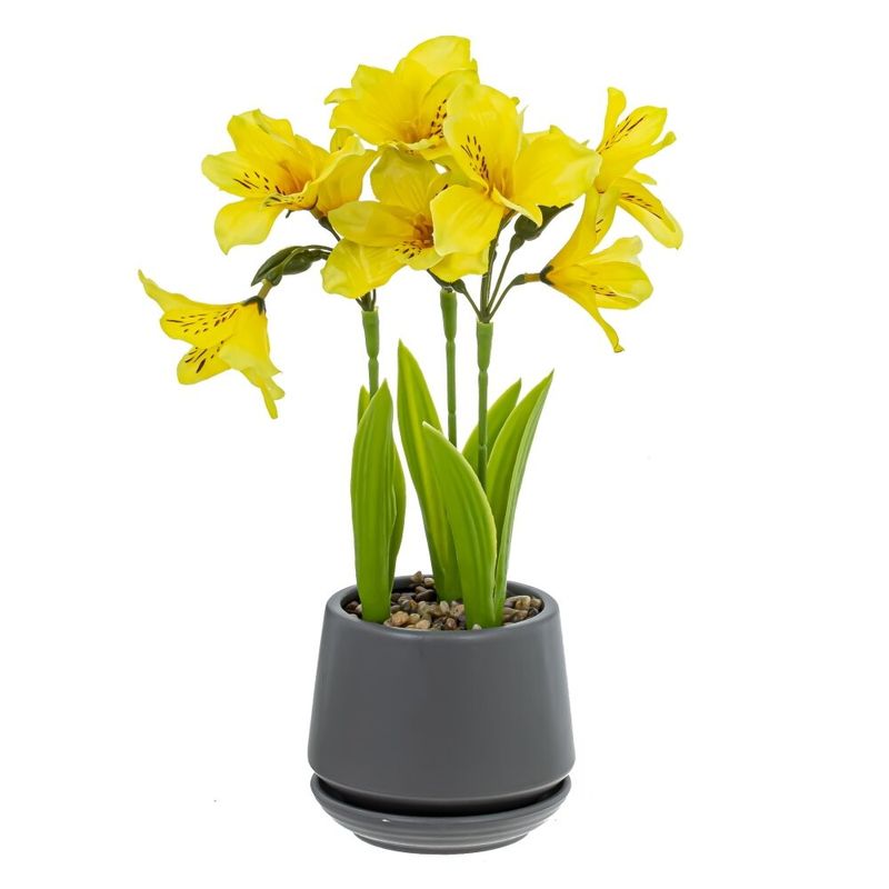 Цветок искусственный 814015 "Альстромерия" в горшке h=31см. (Р)