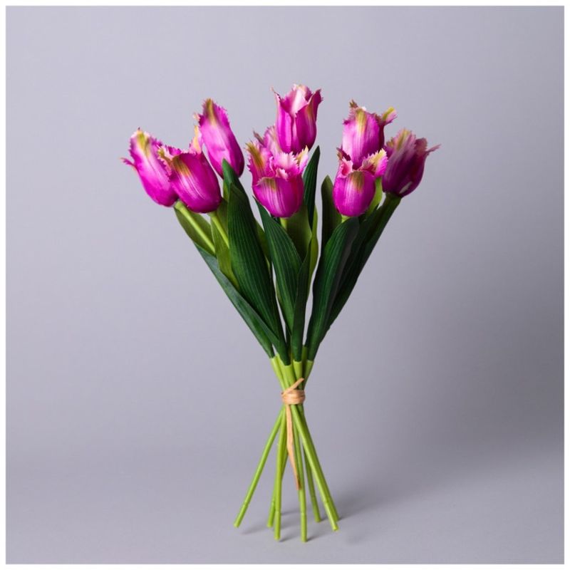 Букет из искуственных 9 тюльпанов 535-345 h=39см (кармин) ВД