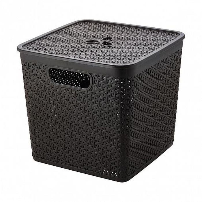 Корзина д/хранения Keeplex Rattan ПЦ1305 21л квадрат 30*30*28см темный каштан