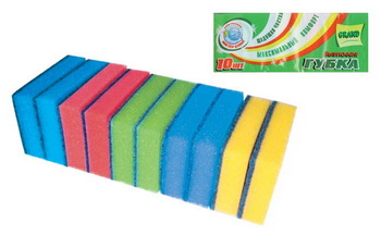 Губка д/посуды "Гранд" 10шт. (с чистящим слоем) гх004 П