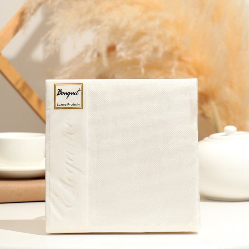 Салфетки бумажные 2сл. Bouguet Colour 18840 (33*33см.) 20шт.Белые РБ