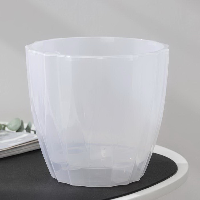 Кашпо ФЛЮТЕ 3,0л. со вставкой 1451 (прозрачный) ДП