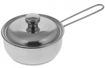 Кастрюля нерж.  1,0л. ТРС-3 (молочник) 1с2526/3с121 ст/крышк. Аша