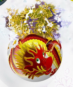 Шар "Рождественский" Ш95032 d95мм. (Красный Дракон)