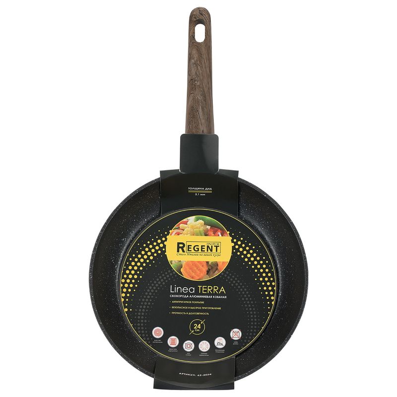 Сковорода 62-2024 d 24*4.8см. TERRA (индукц.) (а/пр. ков. ал.)