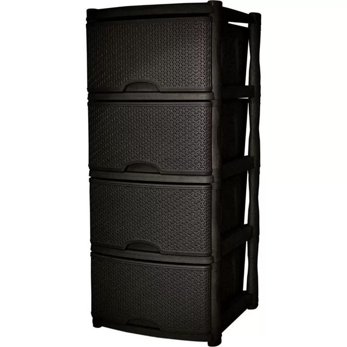 Комод 4секц. Keeplex Rattan ПЦ3773ТК (Темный каштан)