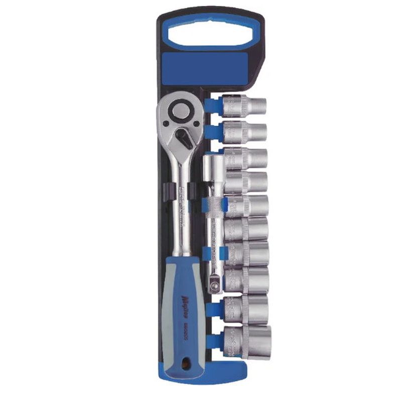 Набор головок торцевых 919-715 КОБАЛЬТ (с трещеткой 1/2" 12пр.) CR-V, подвес