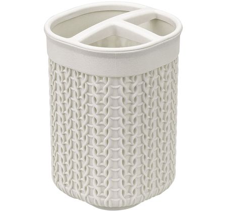 Подставка д/зубн. щеток ВЯЗАНИЕ КН2240БР (белый ротанг)