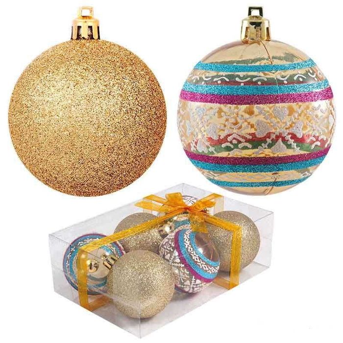 Шары PB6-6TDG-1-G (набор 6шт.) d6см. 102154 золото (3шт. с рис. 3шт. сверк.) Скр. Шары PB6-6TDG-1-G (набор 6шт.) d6см. 102154 золото (3шт. с рис. 3шт. сверк.) Скр.