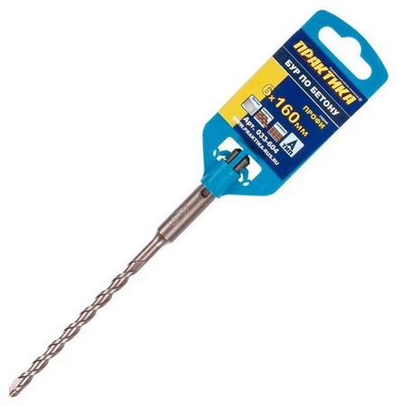 Бур (сверло по бетону) SDS-plus ПРАКТИКА  6*160мм 033-604 "Профи"