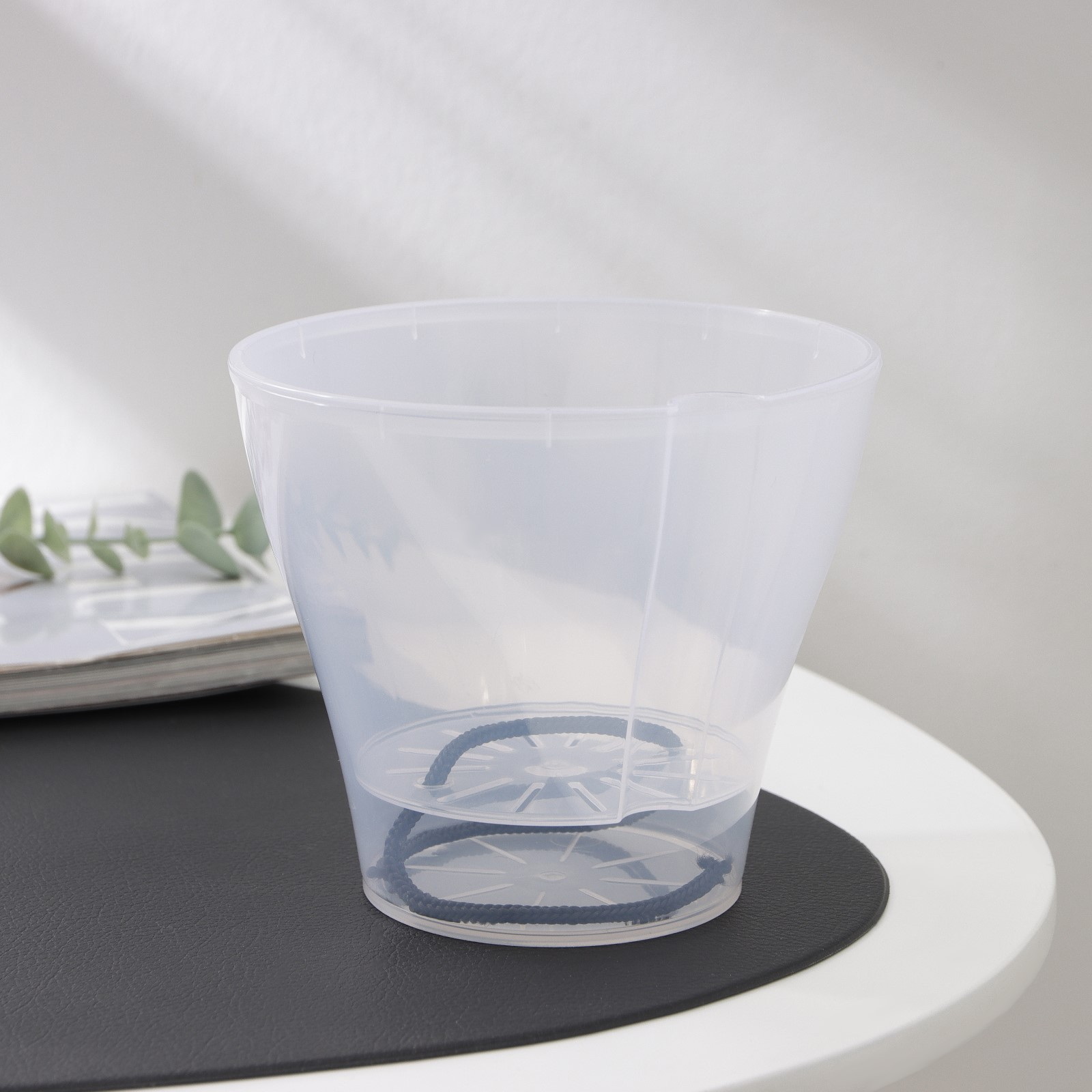 Горшок д/цв. АФИНА 1,0л. со вставкой 1174 (прозрачный) ДП