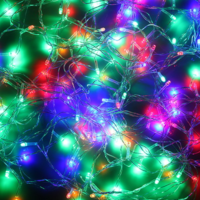 Гирлянда эл. нить 14,0м. 384-038 вьюн, 180LED, мультицвет, 8 реж.., прозрачн. СНОУ БУМ