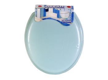 Сиденье д/унитаза "ОКЕАН" б/рис. (голубое) мягкое Нов.