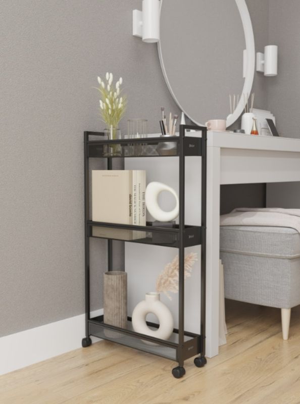 Этажерка 3ярусн. "Вишера 13" ЭВ13 Ч (446*131*792мм.) (Черный) (ЗМИ)