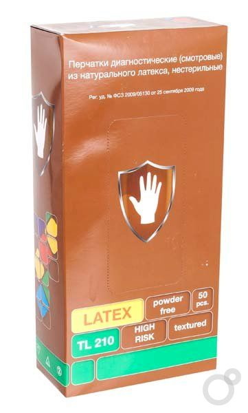 Перчатки латексные HIGH RISK "Safe & Care" XL 27-6178/27-2048 (500пар/кор.) цена за пару ОК