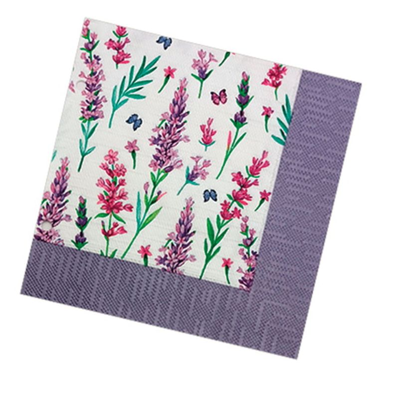 Салфетки бумажные 3сл. Art Bouguet 25241/43410 (33*33см.) 20шт. "Скатерть с лавандой" РБ