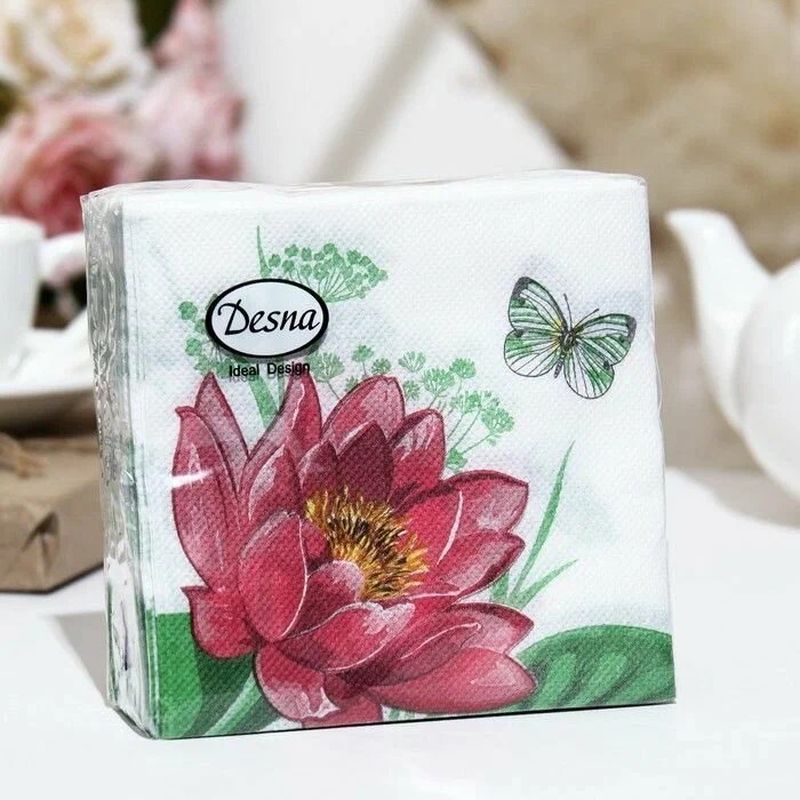 Салфетки бумажные 1сл. Design 41322 (24*24см.) 40шт. "Лилии"  РБ