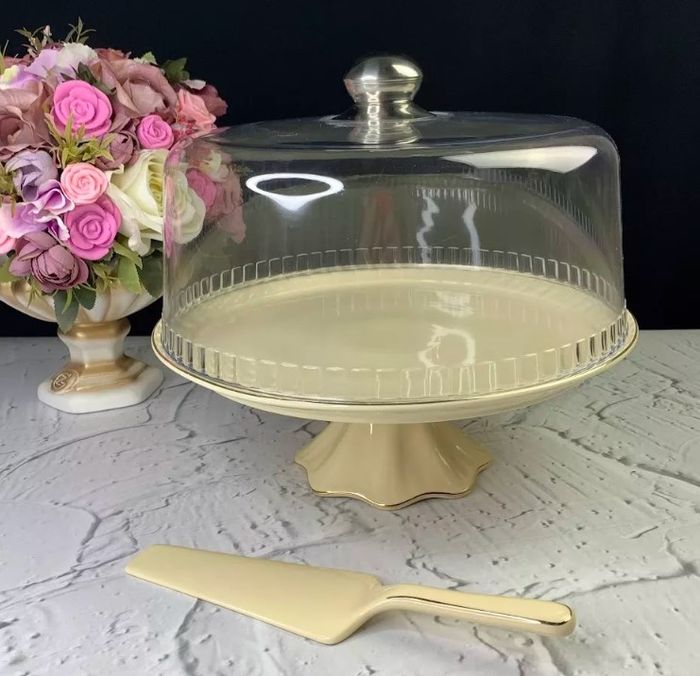 Тортовница 205-148 MARZIPAN 31*10см. с крышкой и лопаткой ( подар.уп.)