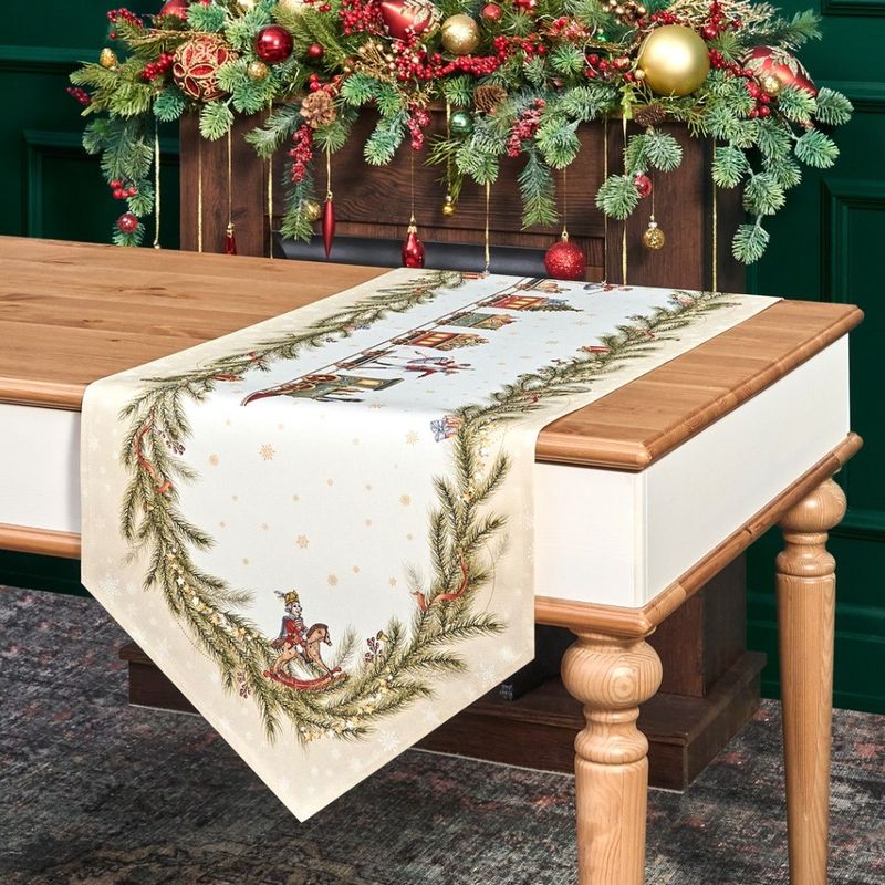 Дорожка на стол 850-757-3 "ЩЕЛКУНЧИК" (45*145см беж. ) хлопок, твилл пропитка