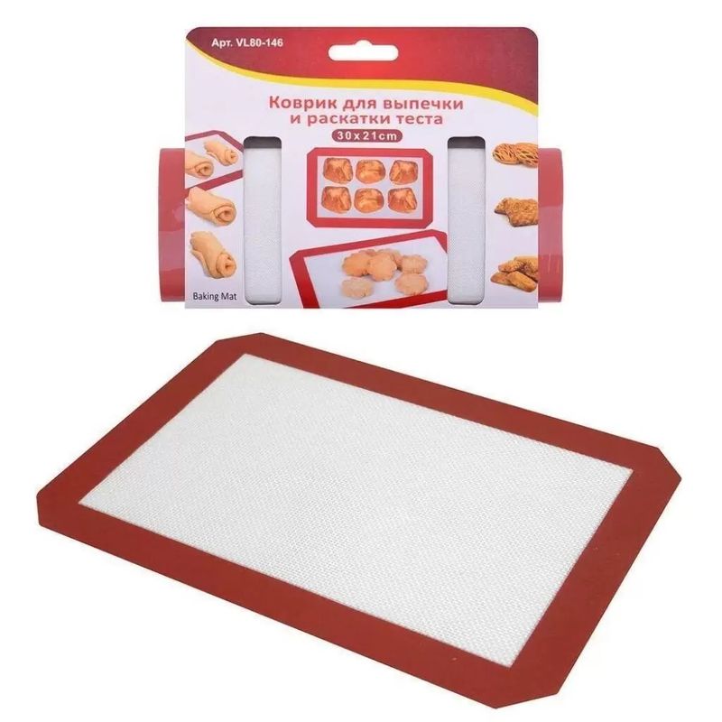 Коврик д/выпечки и раскатки теста силикон. VL80-146 (30*21см.) Мд