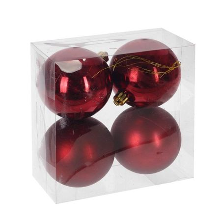 Шары (набор 4шт.) d8см. 722934 "Нежность" (бордовый)