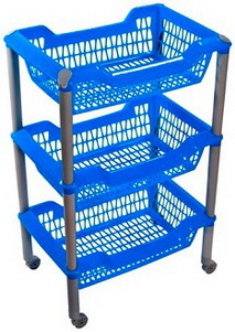 Этажерка 3 корзины "Джета" на колесиках С735 Мар.