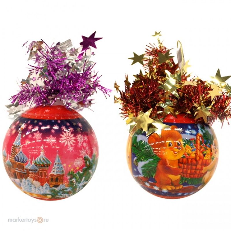 Шар "Рождественский" Ш185040 d 85мм. Микс