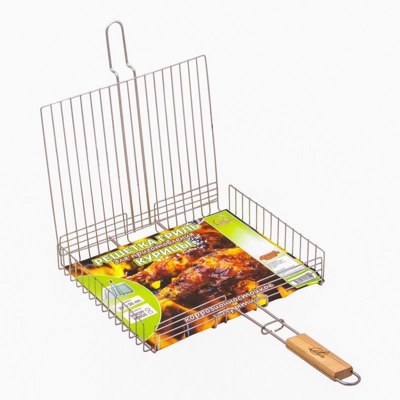 Решетка барбекю РГК2 большая нерж. (380*260мм.) Павлово